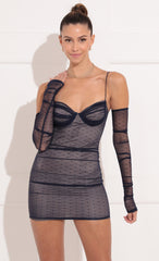 Ruched Bodycon Dress in Navy