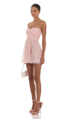 Julia Sequin A-Line Dress in Pink