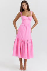 french pink midi sundress