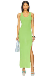 Stretch Rib Knit Maxi Dress