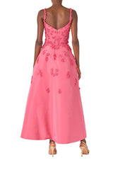 Floral Embroidered Tea-Length Dress