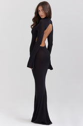 black knit maxi dress