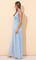 Chiffon Maxi Dress in Blue