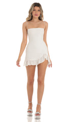 Ruffle Dress in White