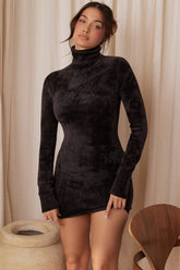 charcoal chenille mini dress