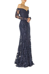 Embroidered Tulle Gown