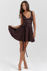 rich brown mini dress