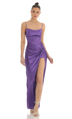 Twist Maxi Dress in Purple