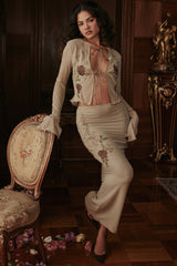 artichoke floral maxi skirt