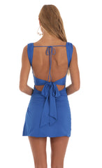 Bodycon Side Slit Dress in Blue