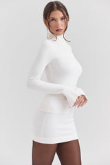 ivory cashmere mini skirt