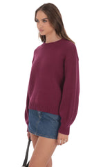 Knit Balloon Sleeve Jumper Plum