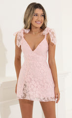 A-line Floral Dress in Pink