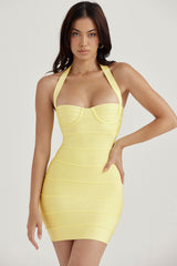buttercup bandage halter mini dress