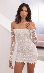 Strapless Lace Dress in White