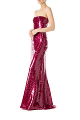 Strapless Sequin Column Gown