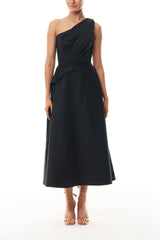 One Shoulder Noir Day Dress