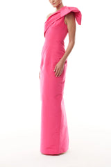 One Shoulder Bow Column Gown