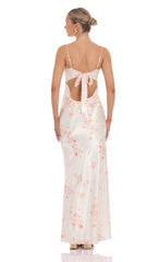 Cherry Blossom Open Back Maxi Dress in Cream