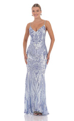 Sequin Mermaid Dress in Blue