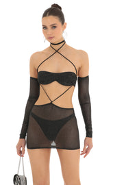 Foil Mesh Cutout Set and Sleeves in Black