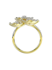 Halo Flower Yellow Gold Ring