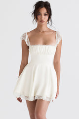 ivory a-line mini dress