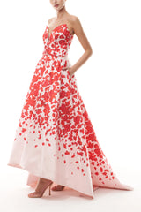 Rose Petal High-Low Gown