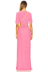 Gathered Slit Maxi Dress