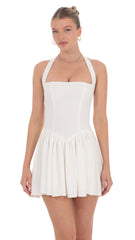 Halter A-line Dress in Ivory