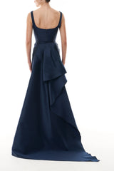 Ocean Mikado Draped Gown