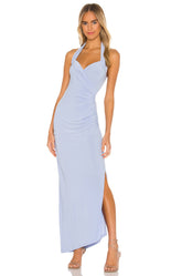 x REVOLVE Halter Sweetheart Side Drape Gown