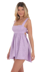 Floral Jacquard Babydoll Dress in Lavender