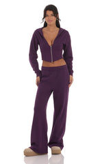 Back Pocket Straight Sweatpants in Purple
