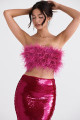 hot pink trimmed bandeau