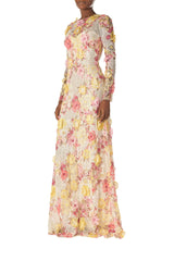 Embroidered Floral Lace Gown