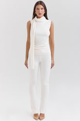 ivory cashmere slim cigarette pants