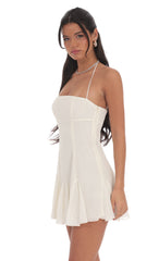 Halter Flare Dress in Ivory
