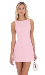 Pearl Butterfly Open Back Dress in Pink