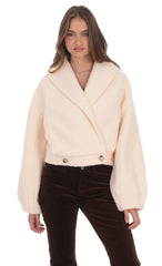 Bouclé Jacket in Blush Beige