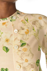 Rose Printed Knit Cardigan