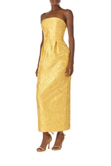 Lemon Floral Jacquard Dress