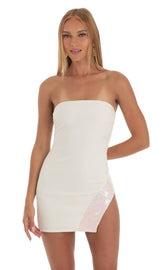 Sequin Dress in White