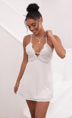 Floral Lace Dress in White