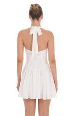 Halter A-line Dress in Ivory
