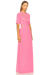 Gathered Slit Maxi Dress
