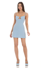 Cutout Bodycon Dress in Light Blue