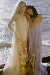 Tulip Sequin Appliqué Halter Dress