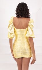 Satin Dress in Yellow