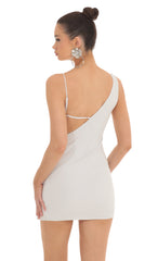Shimmer Bust Cutout Dress in White